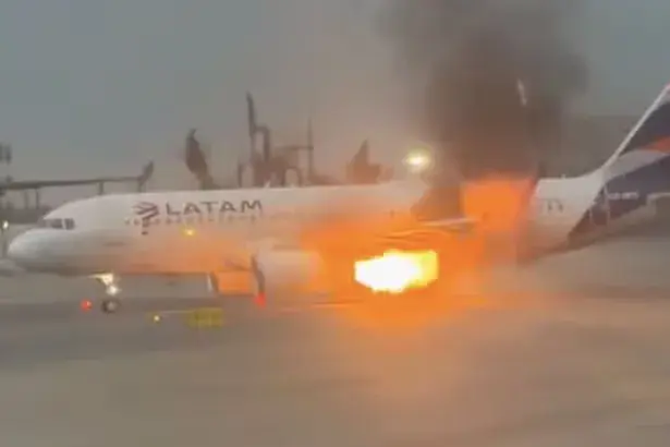 LATAM Airlines flight bursts into flames as passengers urgently evacuated