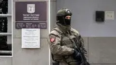 Serbian attacker shot dead after assault outside Israeli embassy in Belgrade