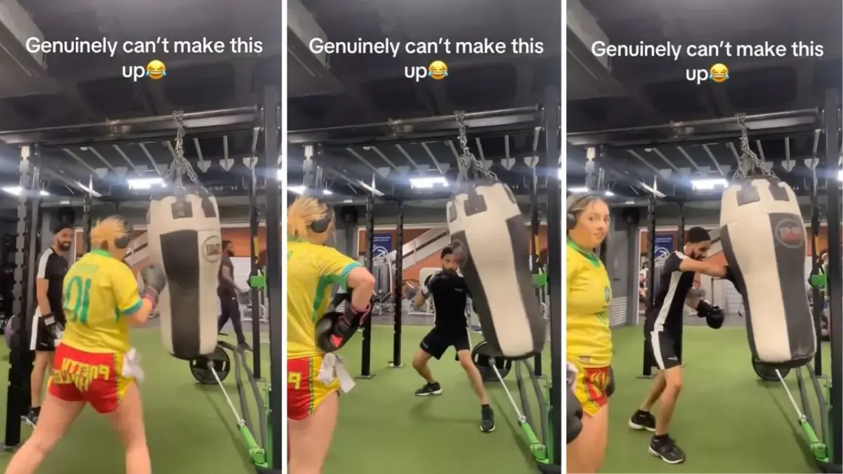 Man interrupts professional Muay Thai fighter's workout, refuses to leave her punching bag
