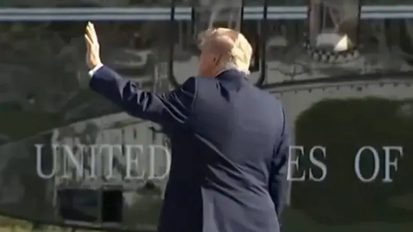 Bizarre Donald Trump video shows President waving as camera zooms out to reveal there’s no one there