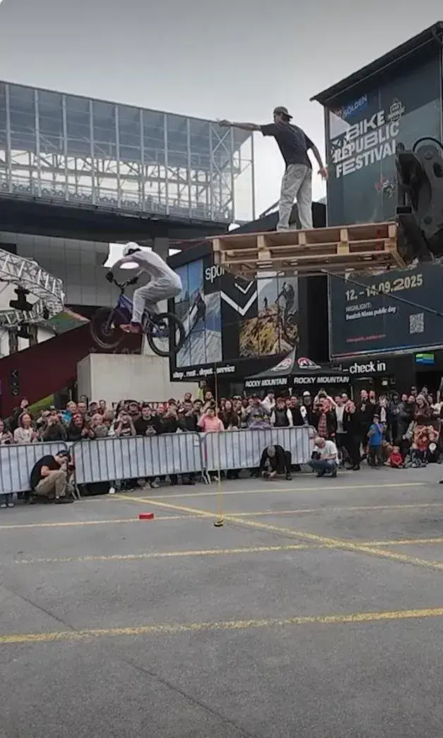 Austrian mountain biker sets world record with 12.46-foot vertical drop onto cardboard box