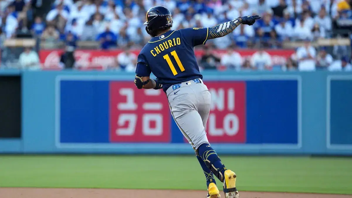 Brewers' Chourio breaks Soto's postseason home run record with leadoff blast